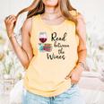 Read Between The Wines Im Just a Girl Who Loves Books & Wine Comfort Colors Tank Top Grey
