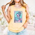 The Reader Retro Reading Skeleton Books Flowers Tarot Card Comfort Colors Tank Top Grey