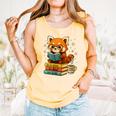 Reading Book Lover Red Panda Read Books Be Kind Stays Weird Comfort Colors Tank Top Grey