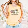Reading All The Way Christmas Book Lover For Women And Teens Comfort Colors Tank Top Grey
