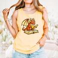 Reading Dragon Book Lover Bookworm Reader Comfort Colors Tank Top Grey