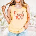 In My Reading Era Groovy Book Lovers Library Reading Women Comfort Colors Tank Top Grey
