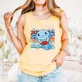 Readsolotl Blue Kawaii Axolotl Book Lover Reading Retro Comfort Colors Tank Top Grey