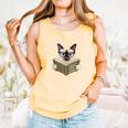 Siamese Cat Reading Book How To Train Your Human Humorous Comfort Colors Tank Top Grey