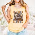 Spooky Halloween Bookshelf Bookcase Read More Books Comfort Colors Tank Top Grey