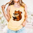 Squirrel Reading Book Lover Comfort Colors Tank Top Grey