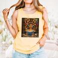 History Month Black Afro Girl Women Book Lovers Flower Comfort Colors Tank Top Grey