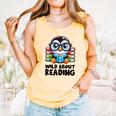 Wild About Reading Book Lover Penguin Comfort Colors Tank Top Grey Wild About Reading Book Lover Penguin Comfort Colors Tank Top Grey