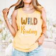 Wild About Reading Lover Bookworm Library Teacher Zoo Animal Comfort Colors Tank Top Grey