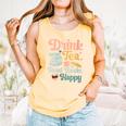 Women's Drink Tea Read Books Nerd Book Reader Book Reading Lover Comfort Colors Tank Top Grey