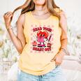 Women's Read Your Heart Out Groovy Bookish Valentine Day Women Girls Comfort Colors Tank Top Grey