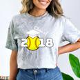 2018 Softball Senior Graduation Shirt For Girls Grad Comfort Color Blast T-Shirt Smoke