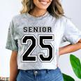 Class Of 2025 High School Senior 25 On Back Graduation Comfort Color Blast T-Shirt Smoke