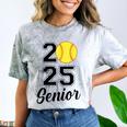Class Of 2025 Softball Senior Graduation Graduate Women Comfort Color Blast T-Shirt Smoke