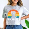 Ew People Cat Anti Social Introvert Premium Tri-Blend Comfort Color Blast T-Shirt Smoke
