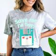 Floppy Disk Retro Tech Nostalgia Old School Computing Humor Comfort Color Blast T-Shirt Smoke