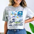 Frutiger Aero Aesthetic Tech Great Wave Of Kanagawa Fishes Comfort Color Blast T-Shirt Smoke Frutiger Aero Aesthetic Tech Great Wave Of Kanagawa Fishes Comfort Color Blast T-Shirt Smoke