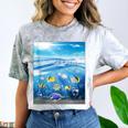 Frutiger Aero Aesthetic Tech Ocean Underwater Fishes Comfort Color Blast T-Shirt Smoke