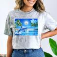 Frutiger Aero Dolphin Sunset Ocean With Palm Trees Y2k Comfort Color Blast T-Shirt Smoke Frutiger Aero Dolphin Sunset Ocean With Palm Trees Y2k Comfort Color Blast T-Shirt Smoke