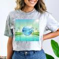 Frutiger Aero Y2k Aesthetic Palm Trees Cyber Beach World Comfort Color Blast T-Shirt Smoke