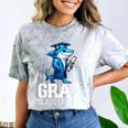 Grad Class Of 2025 Boys Shark Graduation Graduated Comfort Color Blast T-Shirt Smoke