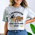 I Graduated Can I Go Back To Bed Sloth Graduation Cap Comfort Color Blast T-Shirt Smoke