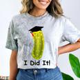 Graduation Cap Wearing Big Dill Pickle I Did It Graduate Fun Comfort Color Blast T-Shirt Smoke