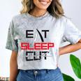 Haircutter Barber Eat Sleep Cut Barbering Graduation Comfort Color Blast T-Shirt Smoke