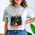 I Hate People Id Rather Be Camping Sarcastic Introvert Comfort Color Blast T-Shirt Smoke