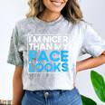 I'm Nicer Than My Face Looks Shy People Introverts Comfort Color Blast T-Shirt Smoke