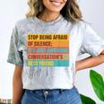Introvert Stop Being Afraid Of Silence Just Awkward Comfort Color Blast T-Shirt Smoke