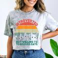 Introverted But Willing To Discuss Cats Comfort Color Blast T-Shirt Smoke