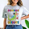 Kids 2nd Grade Graduate Dinosaur Trex 2nd Grade Graduation Comfort Color Blast T-Shirt Smoke