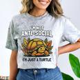 Not Anti Social Im Just A Turtle Sarcastic Introvert Humor Comfort Color Blast T-Shirt Smoke