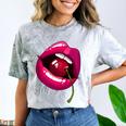 Rainbow Lips With a Cherry In The Mouth 80s Nostalgia Premium Tri-Blend Comfort Color Blast T-Shirt Smoke Rainbow Lips With a Cherry In The Mouth 80s Nostalgia Premium Tri-Blend Comfort Color Blast T-Shirt Smoke