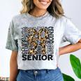 Senior 2021 Grad Class Of 2021 Graduation Leopard Cheetah Comfort Color Blast T-Shirt Smoke