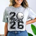 Senior 2026 Golf Player Heart Graduation Girls Teens Comfort Color Blast T-Shirt Smoke