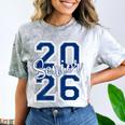 Senior 2026 Graduation Varsity Navy Blue On The Back Comfort Color Blast T-Shirt Smoke