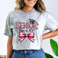 Senior Class Of 2027 Coquette Pink Bow Graduation 2027 Girls Comfort Color Blast T-Shirt Smoke