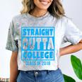 Straight Outta College Class Of 2018 Graduation Shirt Comfort Color Blast T-Shirt Smoke