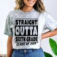 Straight Outta Sixth Grade Class Of 2019 Graduation Comfort Color Blast T-Shirt Smoke