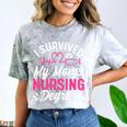 I Survived My Mom's Nursing Degree Nurse Graduation Comfort Color Blast T-Shirt Smoke