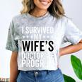i Survived My Wife Doctorate Program PHD Wife Graduation Comfort Color Blast T-Shirt Smoke