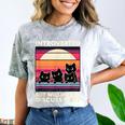 Unique Art For Introverted Cat Fans -Adults Cat Humorous Introvert Small Comfort Color Blast T-Shirt Smoke