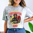 Woman Firefighter Aunt TiTi Auntie Black Graduation Comfort Color Blast T-Shirt Smoke