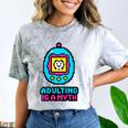 Women's Adulting Is A Myth Retro Pixel Pet Nostalgia Millennials Comfort Color Blast T-Shirt Smoke