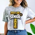 Wrestling Senior Night Senior 2026 Faith Cross Graduation Comfort Color Blast T-Shirt Smoke