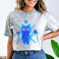 Yk2 Grunge Earthy Blue Cat With Stars Tomboy 90s Nostalgia Comfort Color Blast T-Shirt Smoke