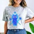 Yk2 Grunge Earthy Blue Cat With Stars Tomboy 90s Nostalgia Comfort Color Blast T-Shirt Smoke