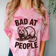 Bad At People Ferret Introvert Saying Slogan Comfort Color Blast T-Shirt Clay